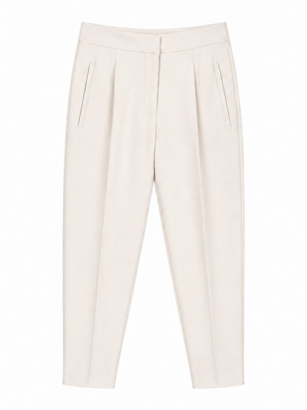 Zara High-Waisted Straight Leg Pants Oyster White (Size S)